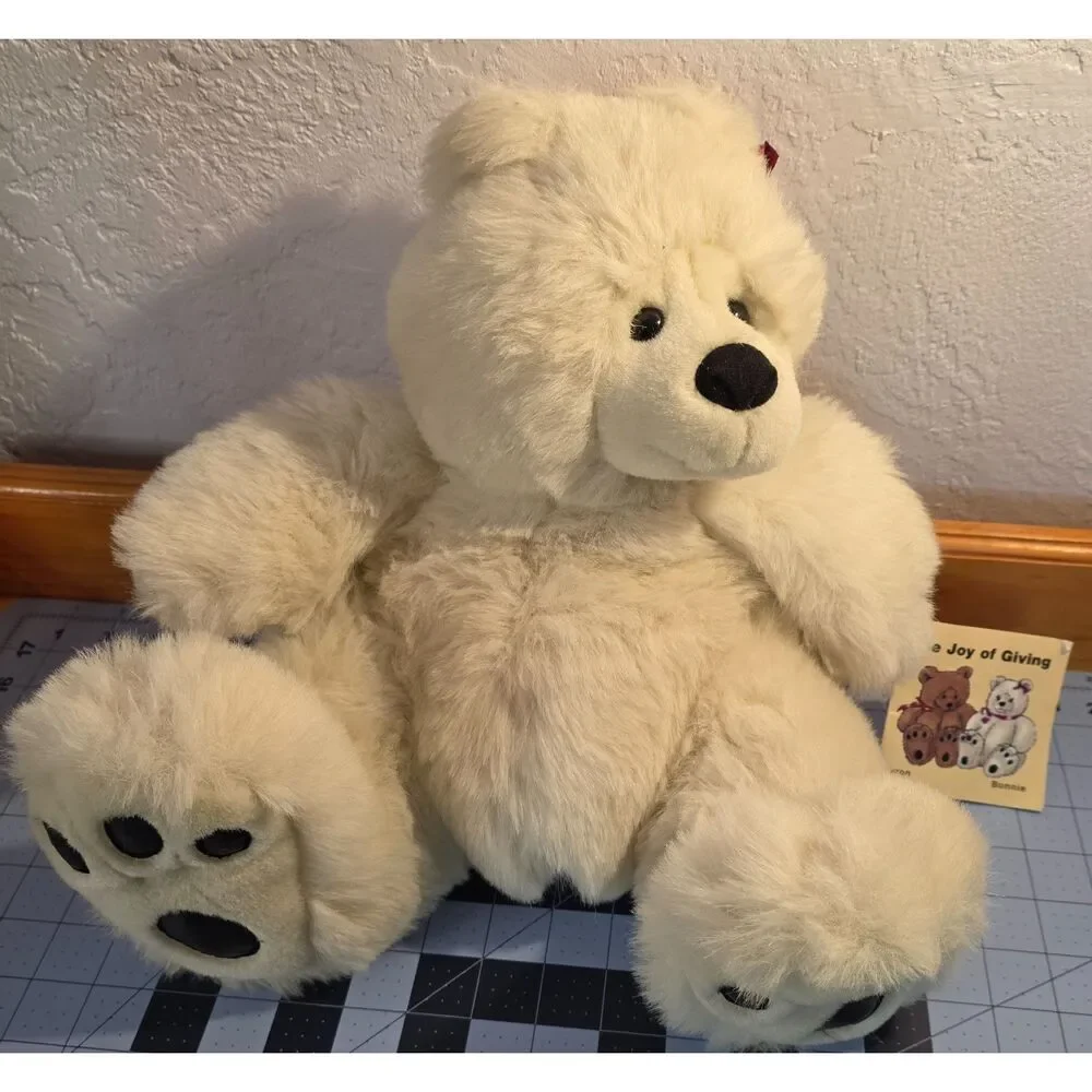 Vintage JBYRONS Bonnie White Teddy Bear Plush 1989 Steinbach w/ Tag